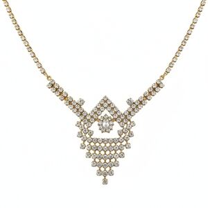 Vintage Gold diamond elegant statement necklace